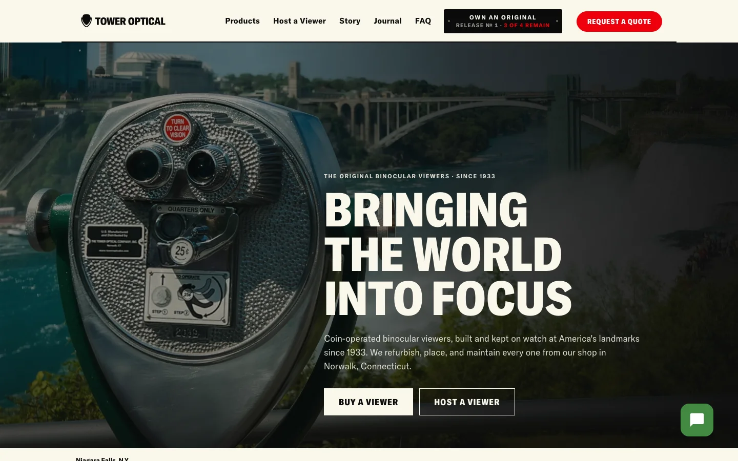 Tower Optical Website screenshot